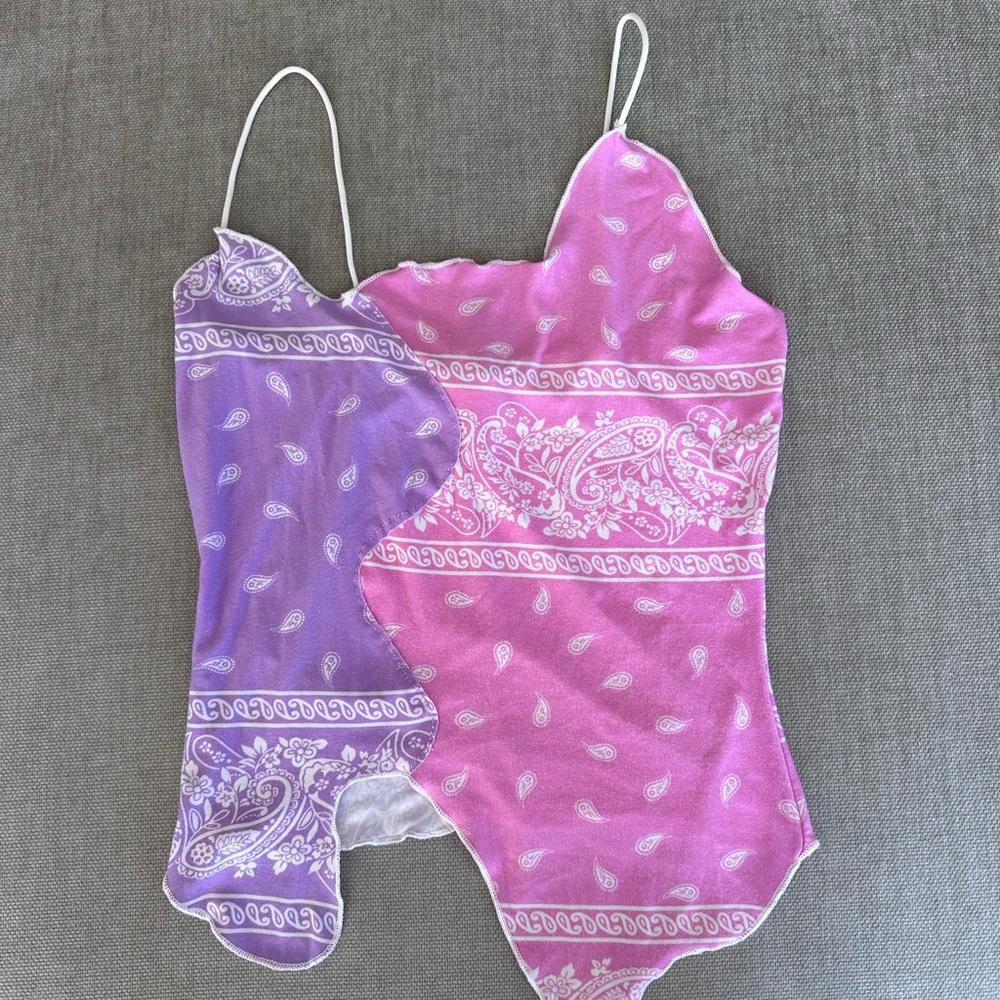 Pink and Purple Paisley Tank Top